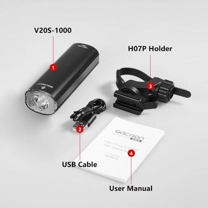 GACIRON Cycling Flash V20S 1000lm Headlight WithTaillight Rechargeable Lamp IPX6 Waterproof Bicycle Front Light Bike Accessories by Anti Spier