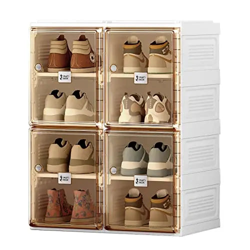 Shoe Cabinet Storage Box, Portable Folding Shoe Rack, Large Sports Shoes Cabinet Box Strong and Easy To Assemble 8-16 Grids by Anti Spier