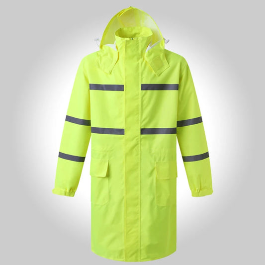 Hi Vis Rain Jacket Reflective Safety Long Rain Coat for Men And Women by Anti Spier