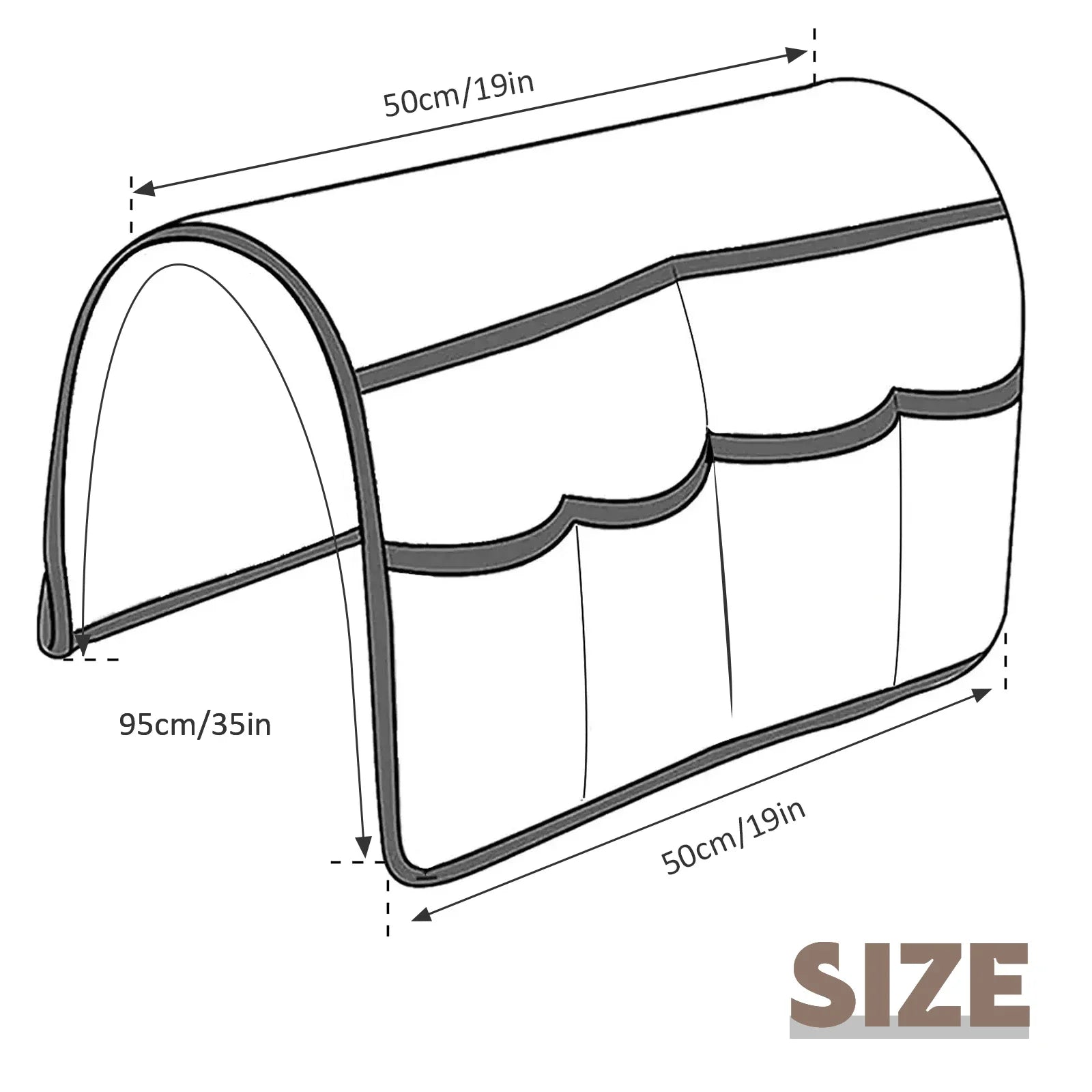 Sofa Armrest Storage Bag with 6 Pockets Waterproof Remote Organizer Reusable Sofa Storage Caddy Washable Armchair Organizer by Anti Spier