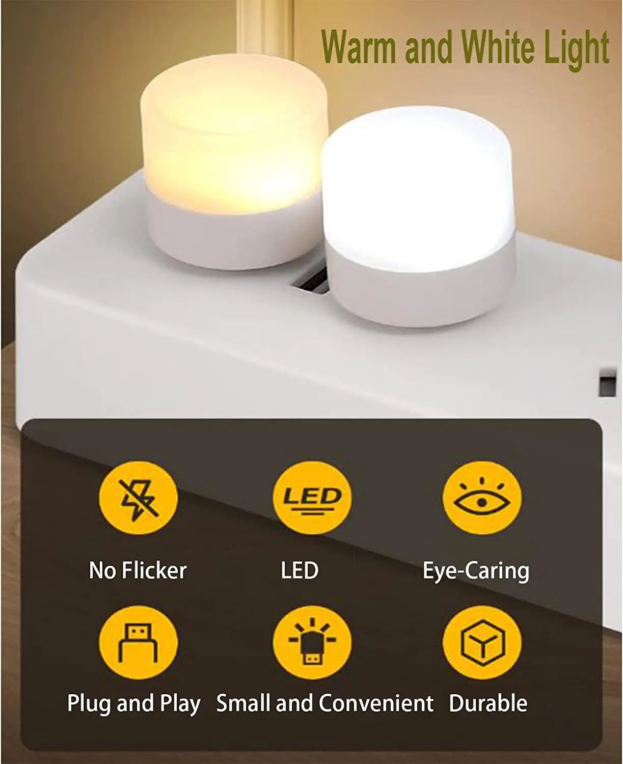 4 piece Mini USB Plug Lamp 5V 1.2W Super Bright Eye Protection Book Light Computer Mobile Power Charging USB Small Night Light by Anti Spier