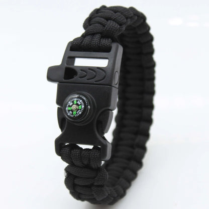 Multifunction Paracord Survival Bracelet Outdoor Travel Camping Hiking Emergency Braided Rope Chain with Whistle and Compass by Anti Spier