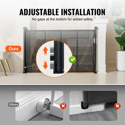 VEVOR Retractable Baby Gate Tall Mesh Baby Gate Extends up to Wide Retractable Gate for Kids or Pets Retractable Dog Gates by Anti Spier