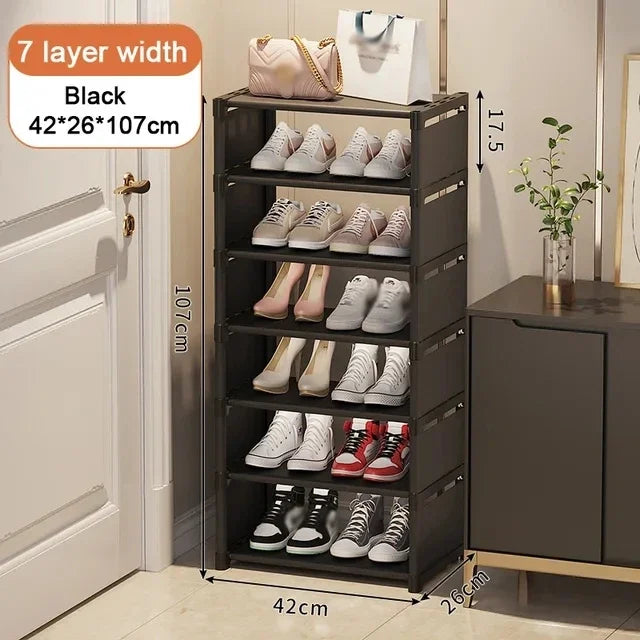 Multi-Layer Stackable Shoe Cabinet Shoes Storage Rack foldable free combination shoe rack For Entry Wall Corner Shoes Shelf by Anti Spier