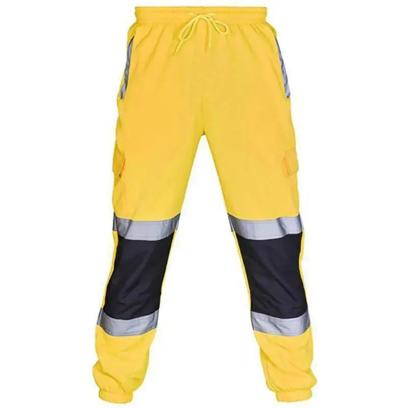 Mens Work Uniform Bottoms Safety Sweat Pants Striped Reflective Pants Loose Mens Jogging Trousers Joggers Patchwork Workwear by Anti Spier