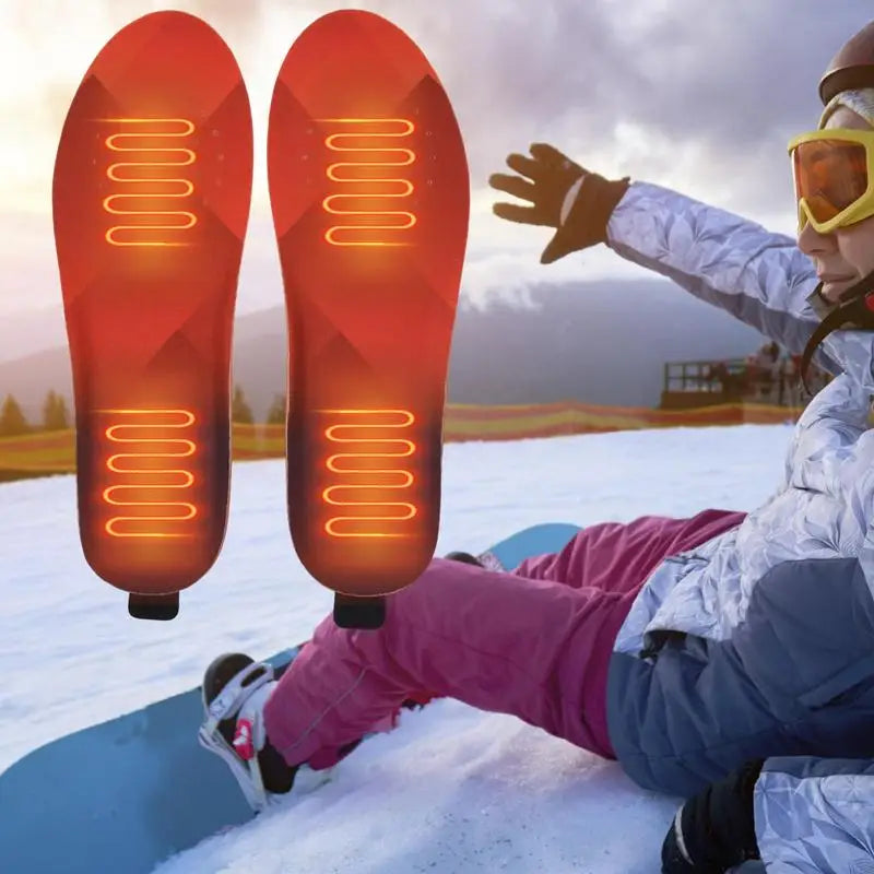 Heated Insoles USB Rechargeable Foot Warmer With Remote Control Cuttable Electric Heated Insoles For Men Women Outdoor Hunting by Anti Spier