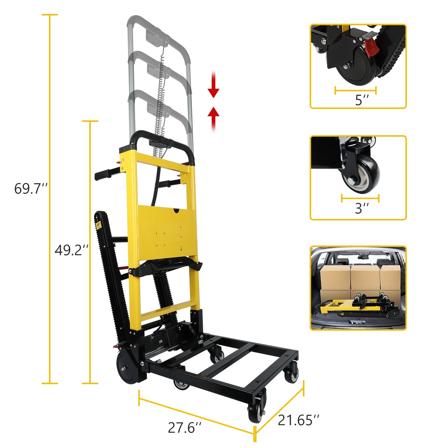 Electric Stair Climbing Hand Trucks 440-880lb Capacity Aluminum Stair Climber Dolly Moving Heavy for Moving Furniture Logistics by Anti Spier