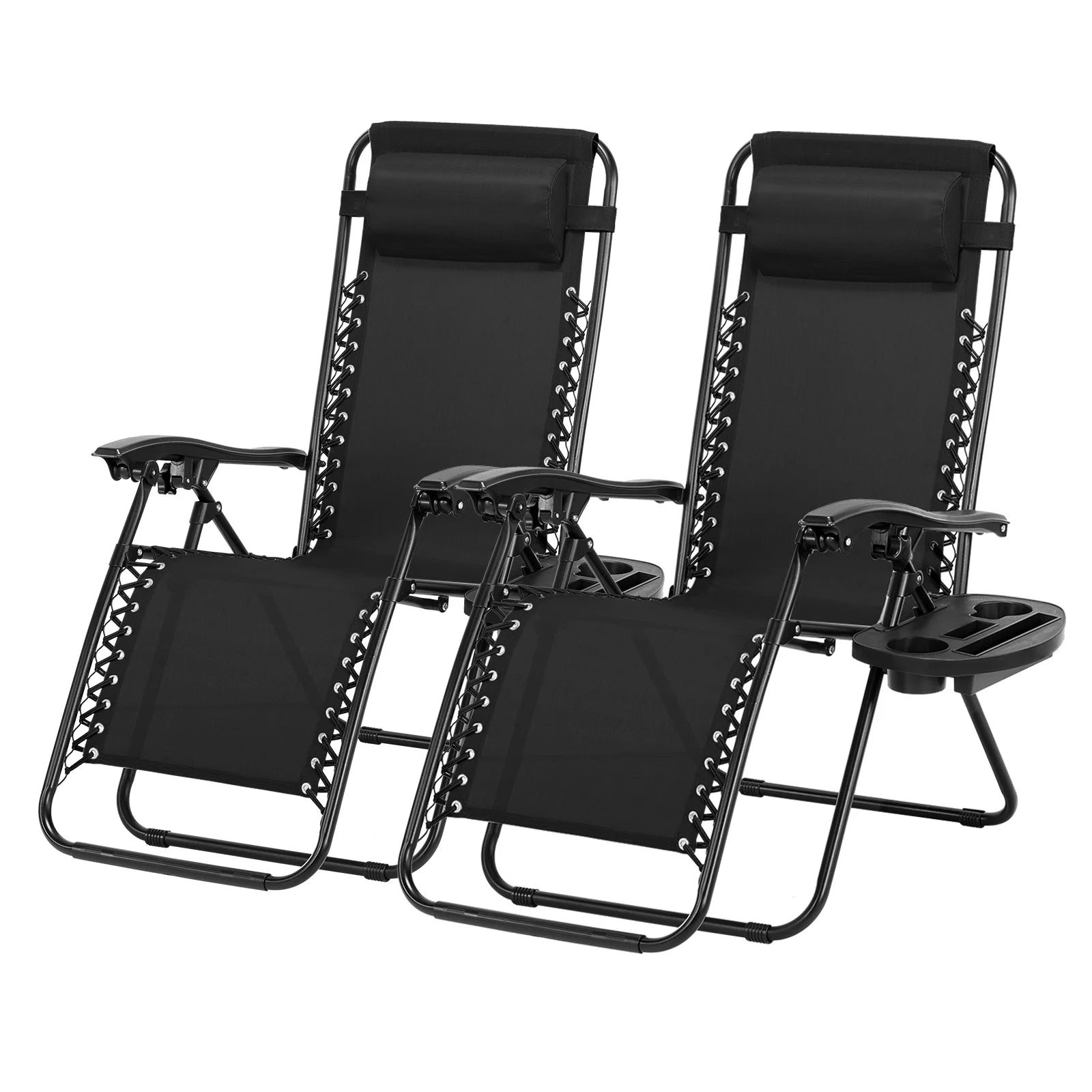 Zero Gravity Chair Patio Recliner Chair Folding Camping Chairs with Cup Holder Adjustable Headrest Reclining Lounge Chair by Anti Spier