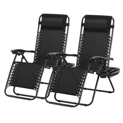 Zero Gravity Chair Patio Recliner Chair Folding Camping Chairs with Cup Holder Adjustable Headrest Reclining Lounge Chair by Anti Spier