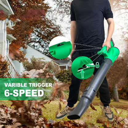 Tegatok Cordless Electric Leaf Blower 450CFM 125MPH Air Blower Snow Blower Dust Sweeper Garden Tools 20V Battery by Anti Spier