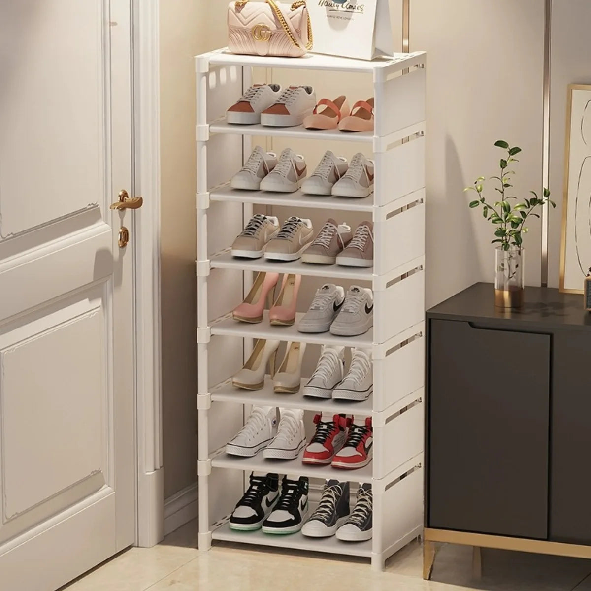 Multi-Layer Stackable Shoe Cabinet Shoes Storage Rack foldable free combination shoe rack For Entry Wall Corner Shoes Shelf by Anti Spier
