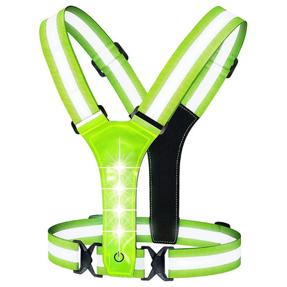 LED Reflective Running Vest,Adjustable Elastic Running Safety Gear LED Light Up Vest Perfect for Running,Walking,Cycling by Anti Spier