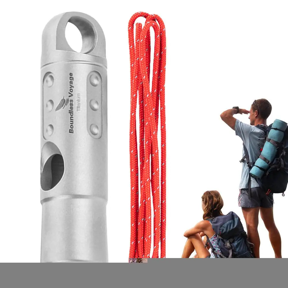 Titanium Whistle Urgent Survival Whistle Safety Tool Survival Gear Ultralight Loud Whistle Hiking Whistle With Lanyard Safety by Anti Spier