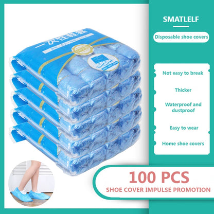 Portable Waterproof Boot Covers Plastic Non-slip Wear Disposable Shoe Covers Overshoes Rain Shoe Covers Mud-proof 1Pack/100 Pcs by Anti Spier