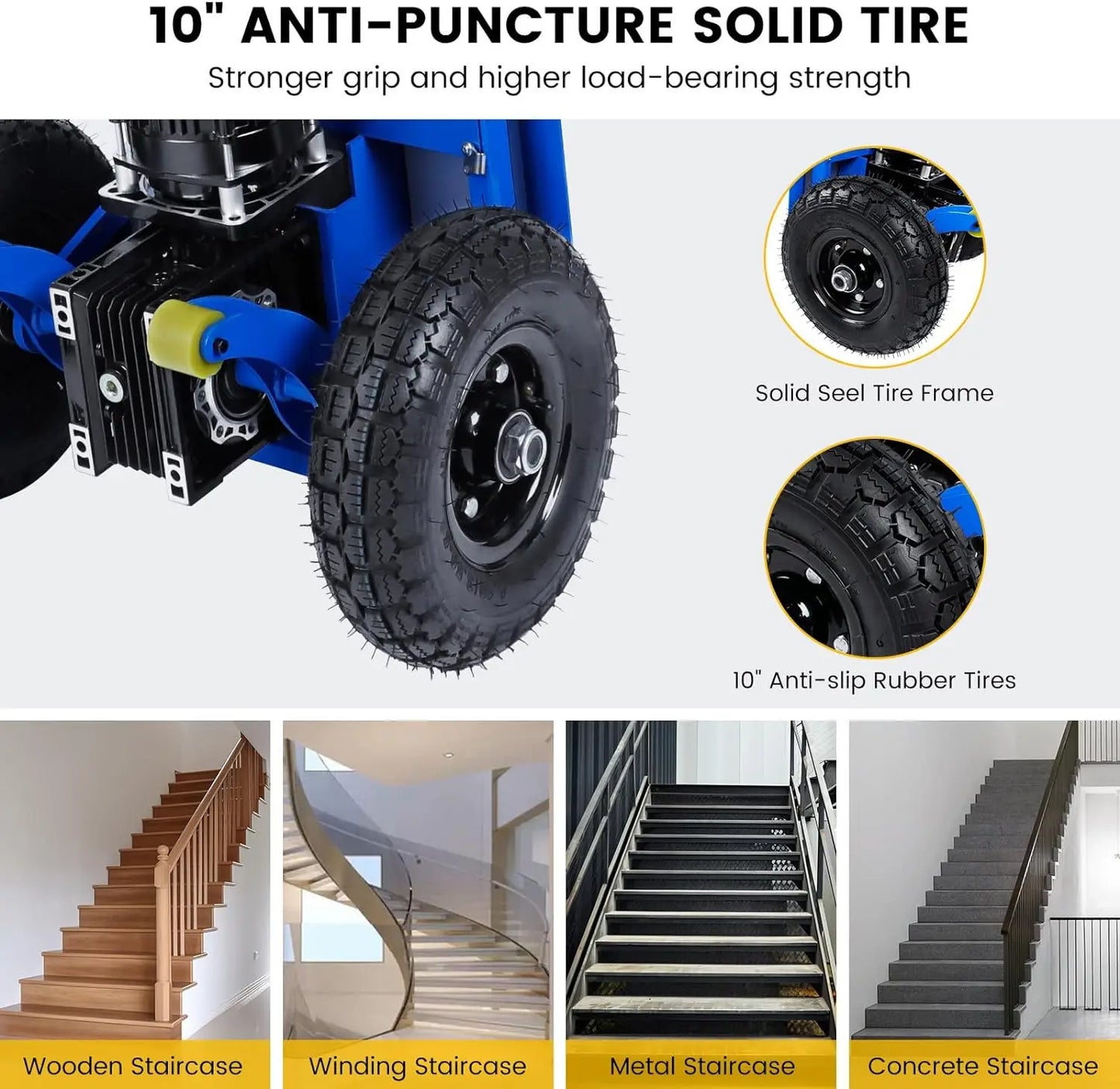 Electric Stair Climbing Hand Trucks 440-880lb Capacity Aluminum Stair Climber Dolly Moving Heavy for Moving Furniture Logistics by Anti Spier