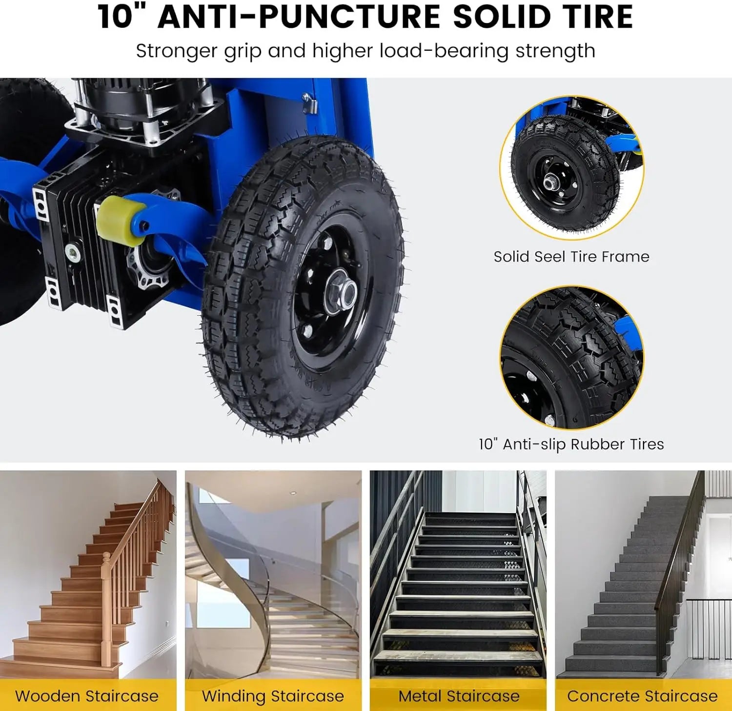 Electric Stair Climbing Hand Trucks 440-880lb Capacity Aluminum Stair Climber Dolly Moving Heavy for Moving Furniture Logistics by Anti Spier
