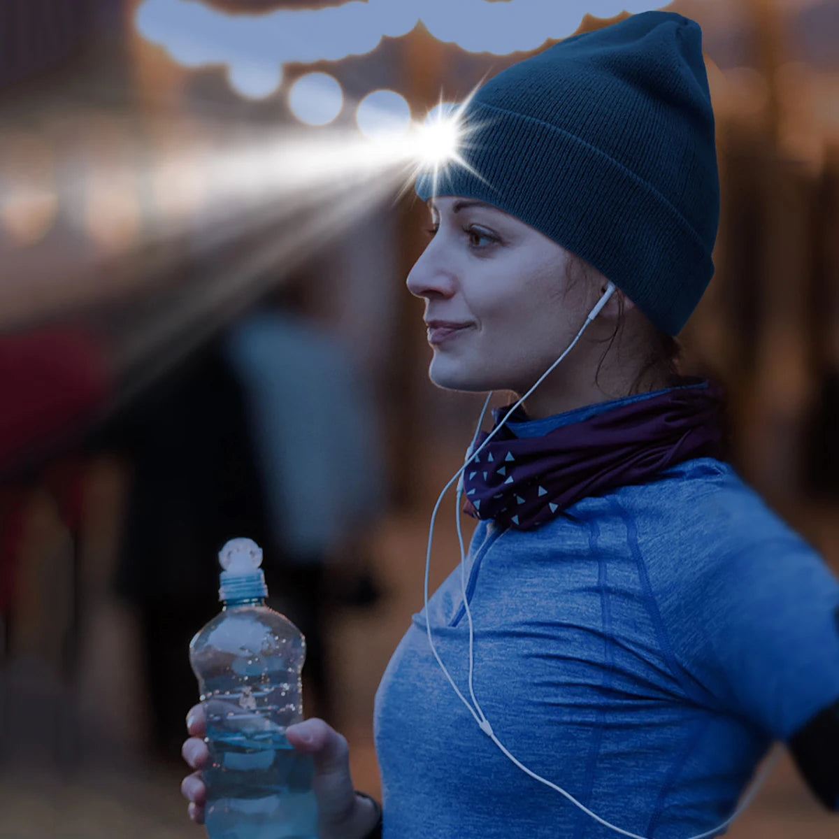 LED Beanie with The Light Unisex USB Rechargeable Headlamp Winter Knitted Cap Gifts For Men Dad Father USB Rechargeable Caps by Anti Spier