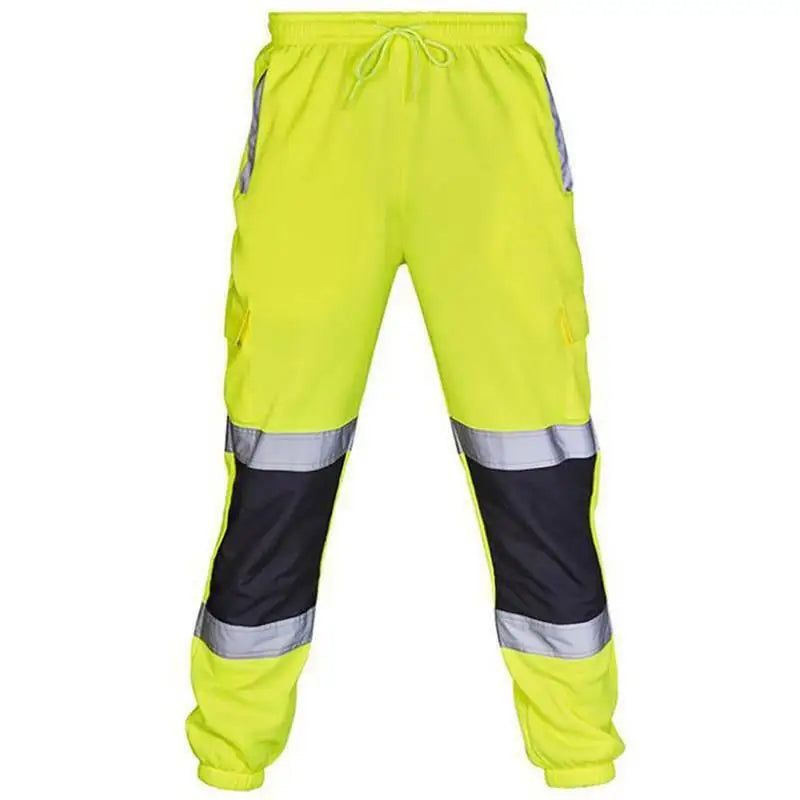 Mens Work Uniform Bottoms Safety Sweat Pants Striped Reflective Pants Loose Mens Jogging Trousers Joggers Patchwork Workwear by Anti Spier