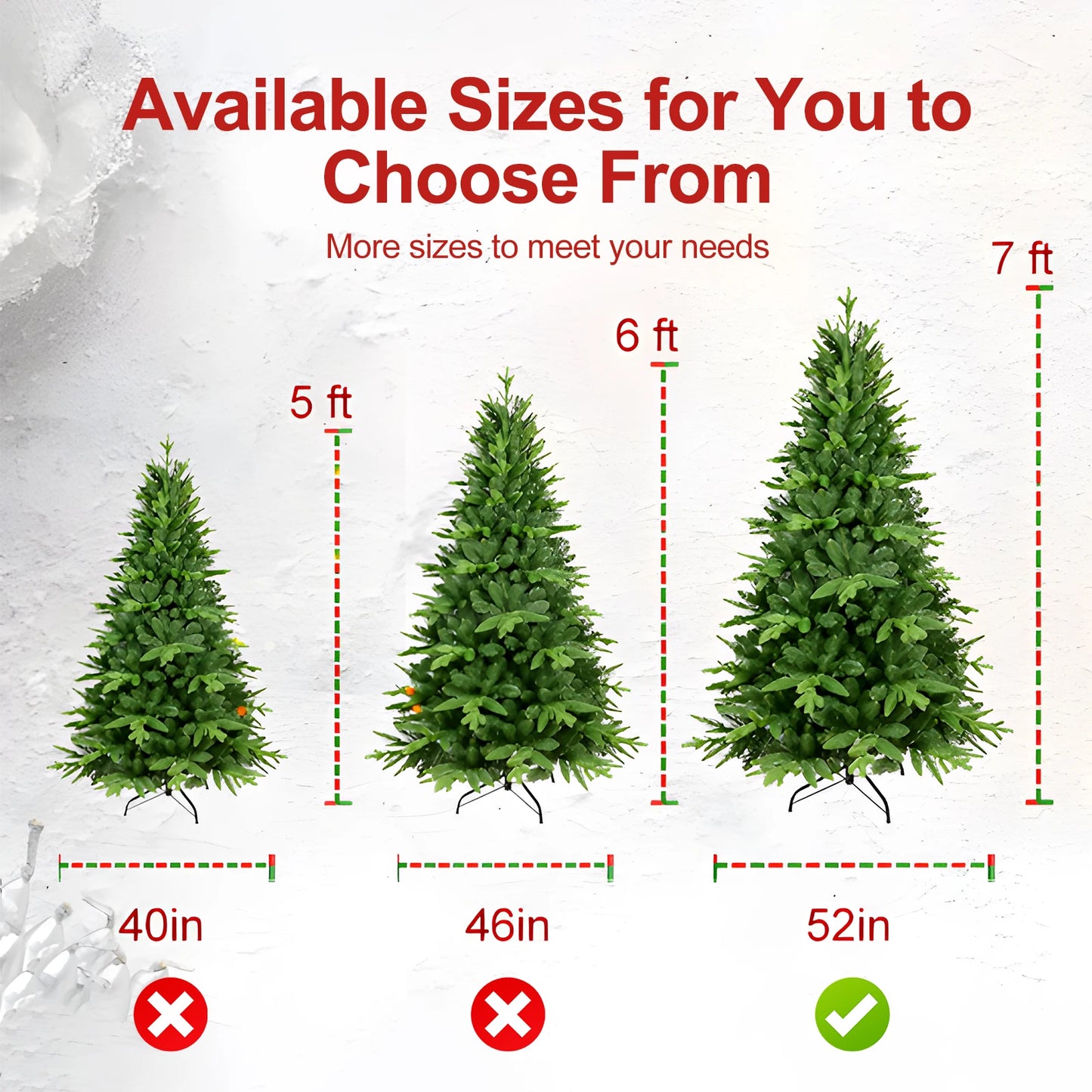 5ft / 6ft / 7ft Pre-lit Artificial Christmas Tree Automatic Open PE/PVC Mixed Flocking Xmas Tree LEDS Lights Xmas Ornaments by Anti Spier