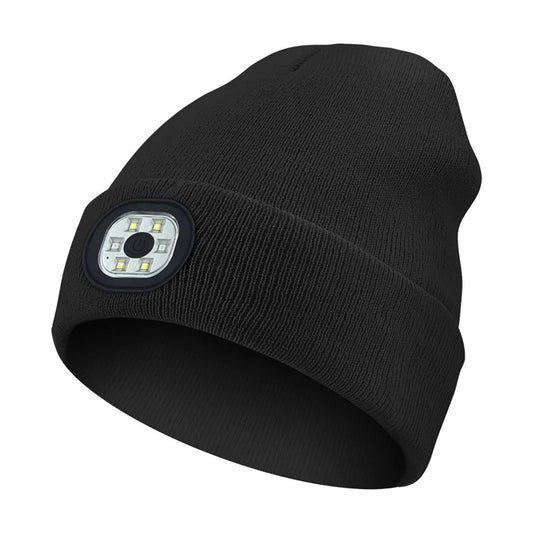 LED Beanie with The Light Unisex USB Rechargeable Headlamp Winter Knitted Cap Gifts For Men Dad Father USB Rechargeable Caps by Anti Spier