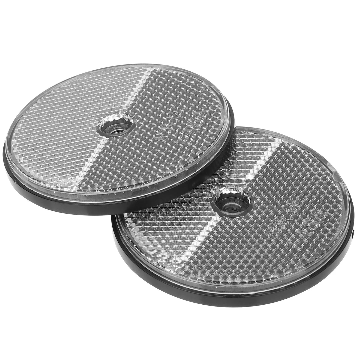 2 Pcs Round Reflector Screw on Automobiles Reflectors for Post Reflective Tape Trailer Trailers Safety Plastic Boats Gate by Anti Spier