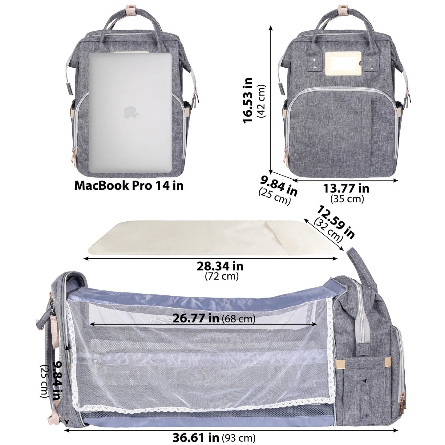 Large Multifunctional Mummy Backpack by Anti Spier