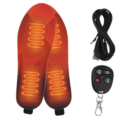Heated Insoles USB Rechargeable Foot Warmer With Remote Control Cuttable Electric Heated Insoles For Men Women Outdoor Hunting by Anti Spier