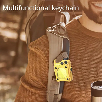 Mini LED Portable Keychain Flashlight Multifunction COB Work Light USB Rechargeable Strong Magnet Outdoor Camping Lantern by Anti Spier