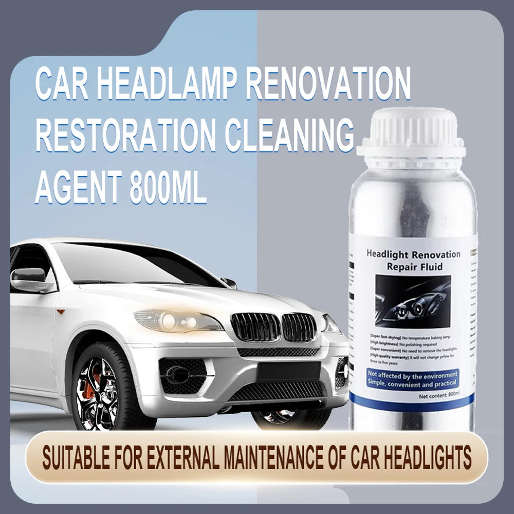 800ML Car Headlight Polishing Liquid Polymer Car Headlamp Renovation Restoration Cleaning Agent Auto Repair Products by Anti Spier