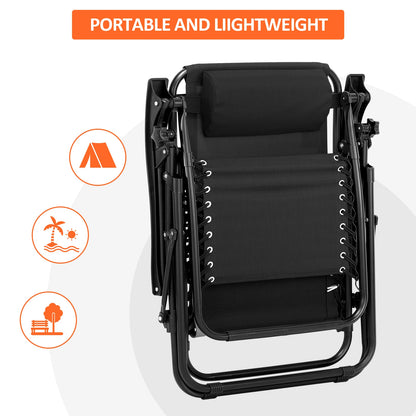 Zero Gravity Chair Patio Recliner Chair Folding Camping Chairs with Cup Holder Adjustable Headrest Reclining Lounge Chair by Anti Spier