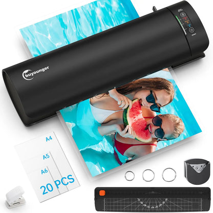 Laminator, Laminator Machine with Laminating Sheets & 60s Warm Up, 6 in 1 Hot & Cold A4 Laminating Machine, 9 Inch by Anti Spier