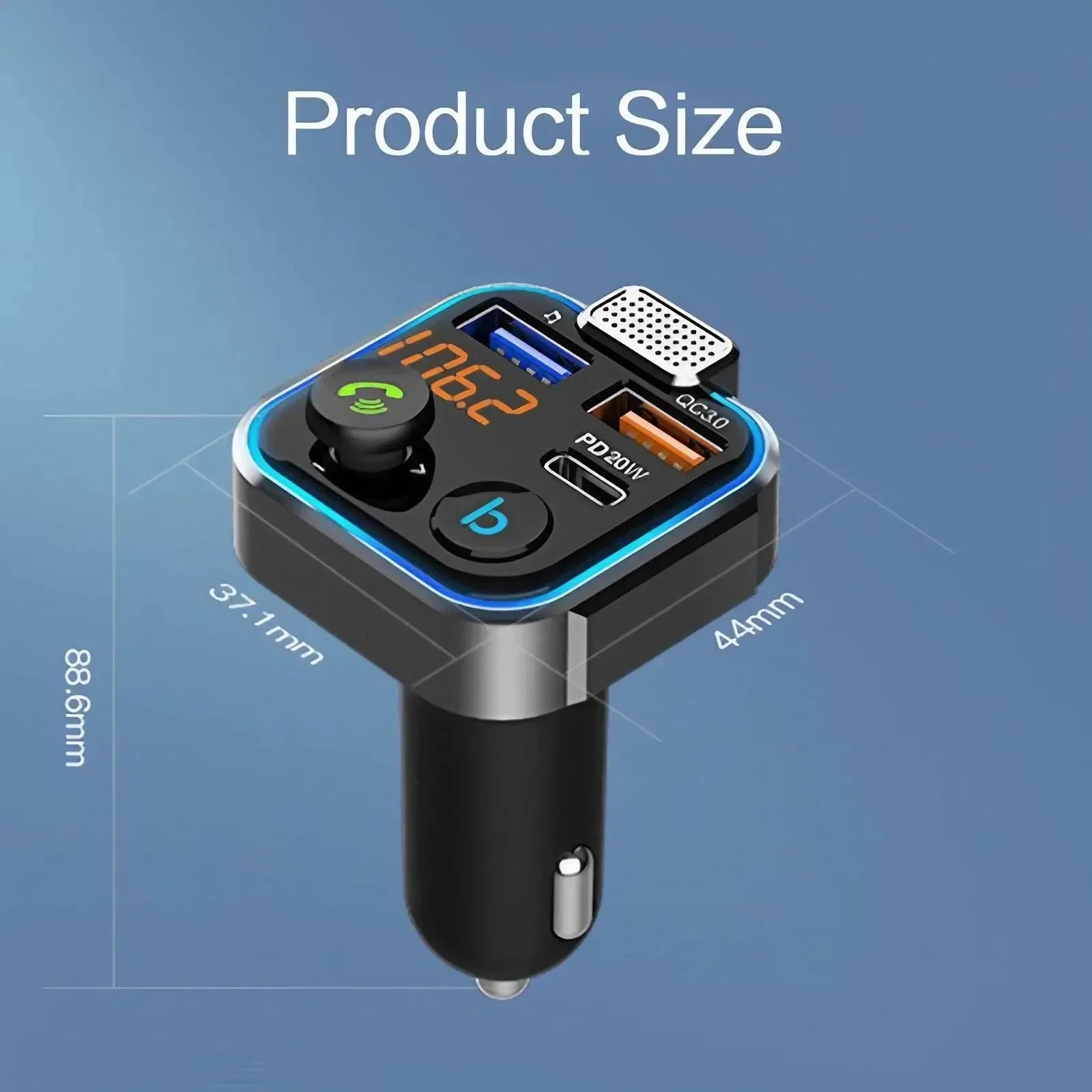 Bluetooth 5.0 FM Transmitter Car Kit - Wireless Hands-Free MP3 Player, Dual USB Quick Charger, PD 20W + QC 3.0, Car Audio Receiv by Anti Spier