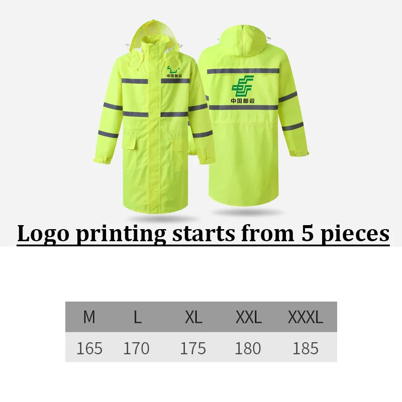 Hi Vis Rain Jacket Reflective Safety Long Rain Coat for Men And Women by Anti Spier