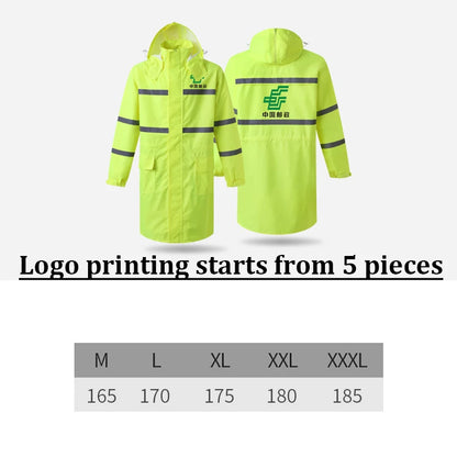 Hi Vis Rain Jacket Reflective Safety Long Rain Coat for Men And Women by Anti Spier