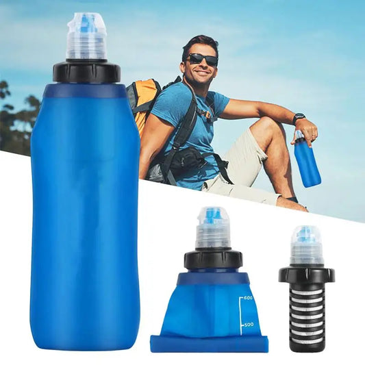 Filter Water Bottle Sports Water Bottle Foldable Portable Water Filter For Camping Hiking Water Purifier Outdoor Supplies by Anti Spier
