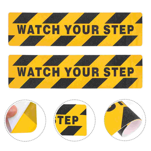 2 Pcs Sticker Red Reflective Tape Warning The Sign Safety Stickers Floor Adhesive Watch Your Step by Anti Spier