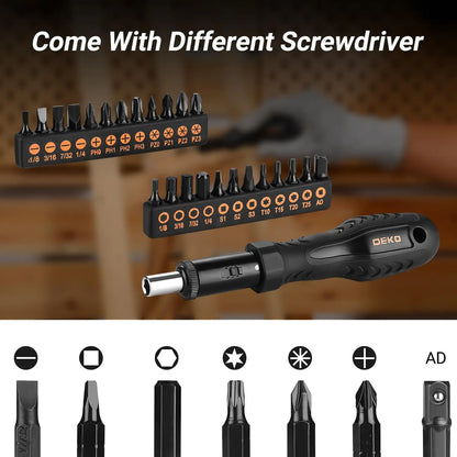 DEKO DKMT178 Household with Drill Wrench Socket Basic Hand Tools Sets for Men Car Repair Mechanic Tool Kit Set Automotive by Anti Spier