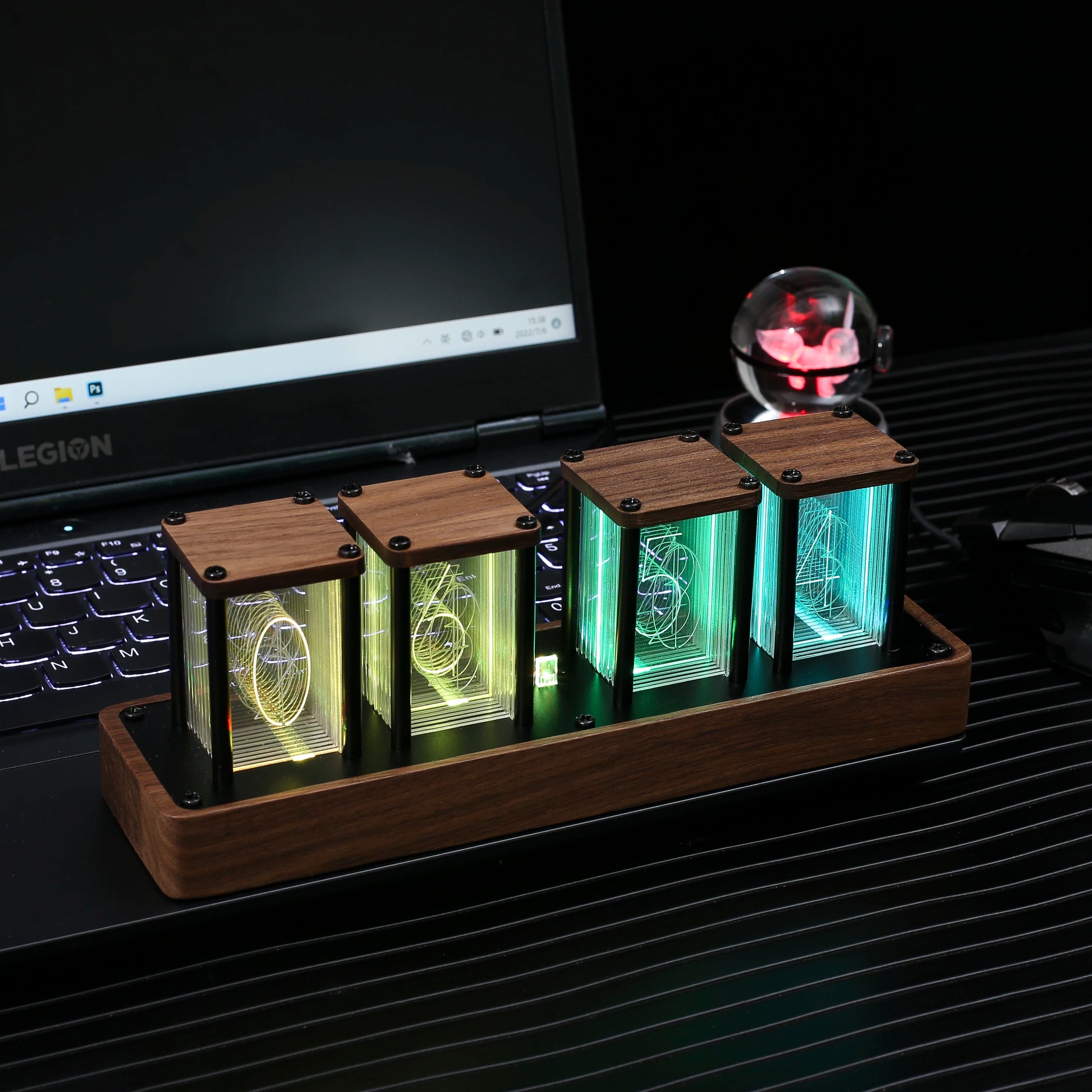 Clocteck Nixie Tube Clock Wifi Digital RGB LED Desk Large Display rgb Clock for Bedroom desk No Assembly Required - Vintage Gift by Anti Spier