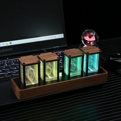 Clocteck Nixie Tube Clock Wifi Digital RGB LED Desk Large Display rgb Clock for Bedroom desk No Assembly Required - Vintage Gift by Anti Spier