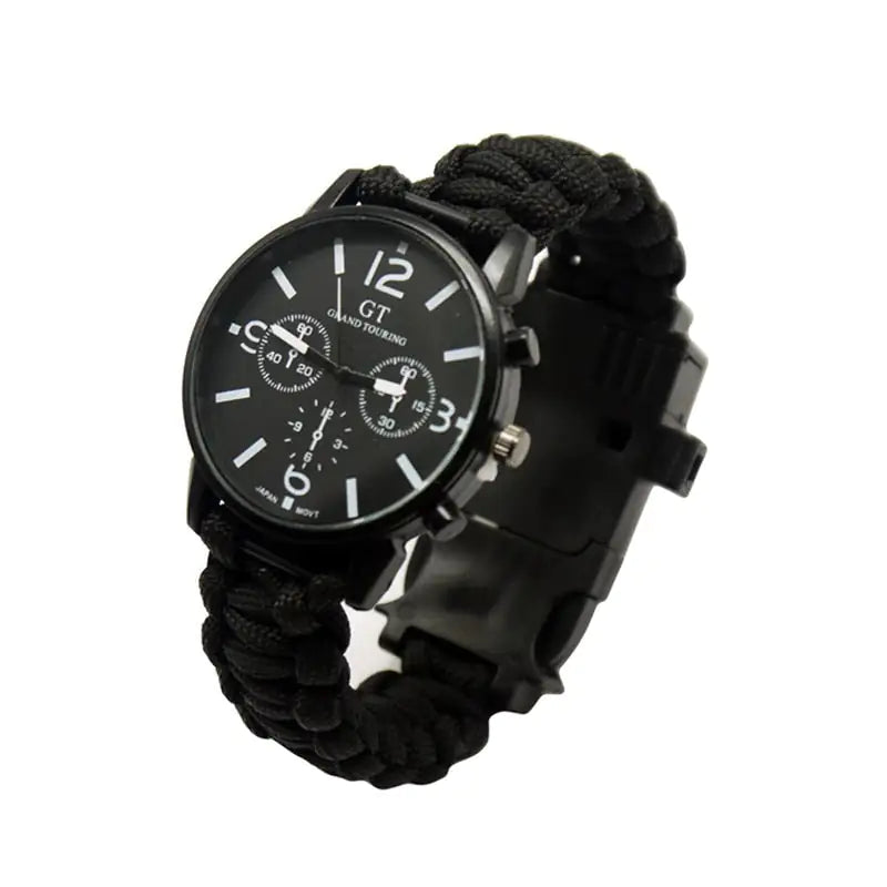 Outdoor Multi function Camping Survival Watch Bracelet Tools With LED Light by Anti Spier