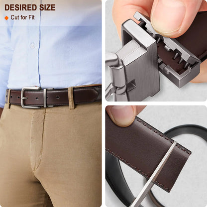 BULLIANT Men's Belt,Reversible Belt 1.25" For Gift Mens Casual Golf Dress pants shirts,One Reverse For 2 Sides Black/Antique Coffee1033 34"-36"Waist Adjustable by Anti Spier
