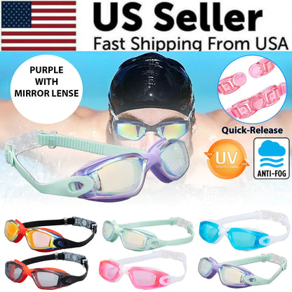 Clear Comfortable Swimming Goggles UV- Anti-Fog Swim Glasses Mirror Adult & Kids by Anti Spier