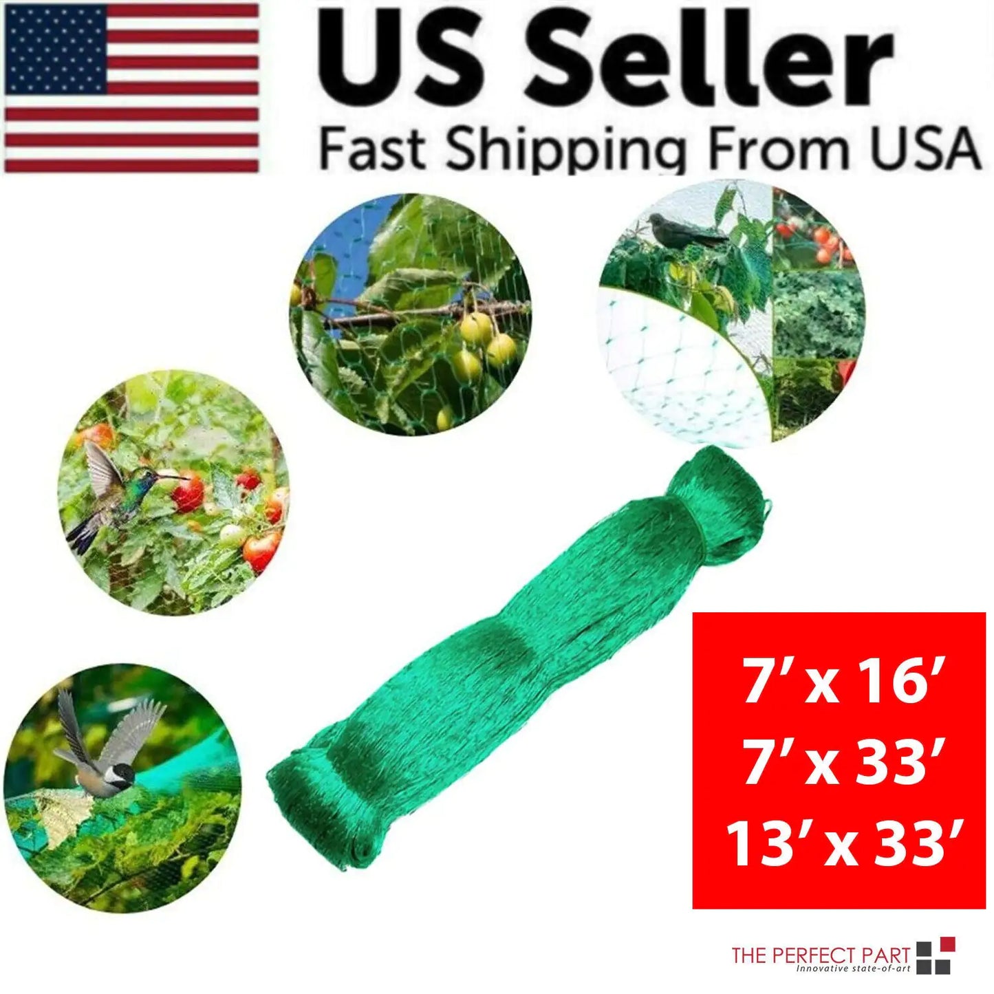 33FT Anti Bird Netting Pond Net Protection Tree Crops Plants Fruits Garden Mesh by Anti Spier