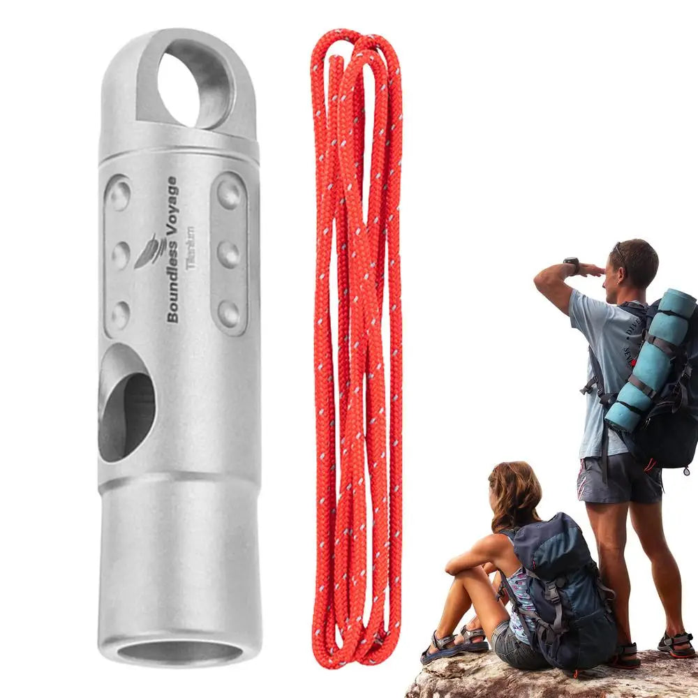 Titanium Whistle Urgent Survival Whistle Safety Tool Survival Gear Ultralight Loud Whistle Hiking Whistle With Lanyard Safety by Anti Spier