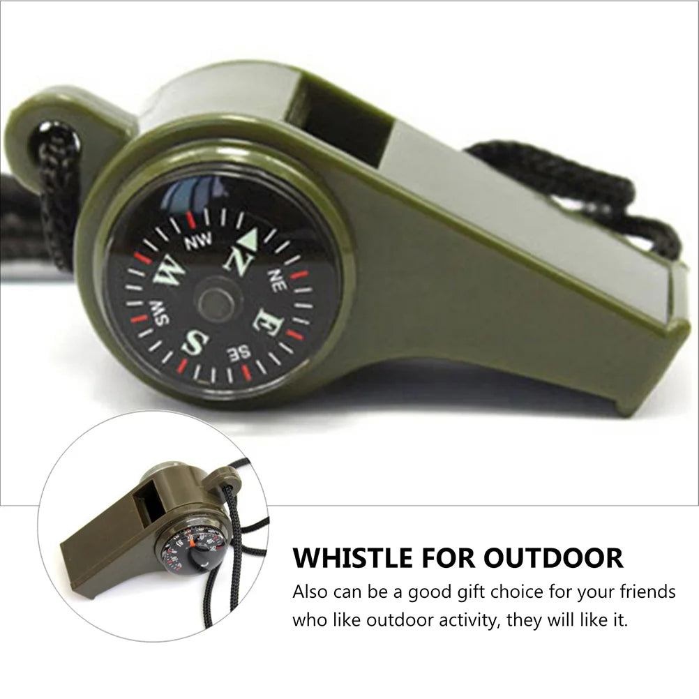 3 Pcs Compass Whistle Rescue Multifunction Camping Outdoor Survival Thermometer by Anti Spier