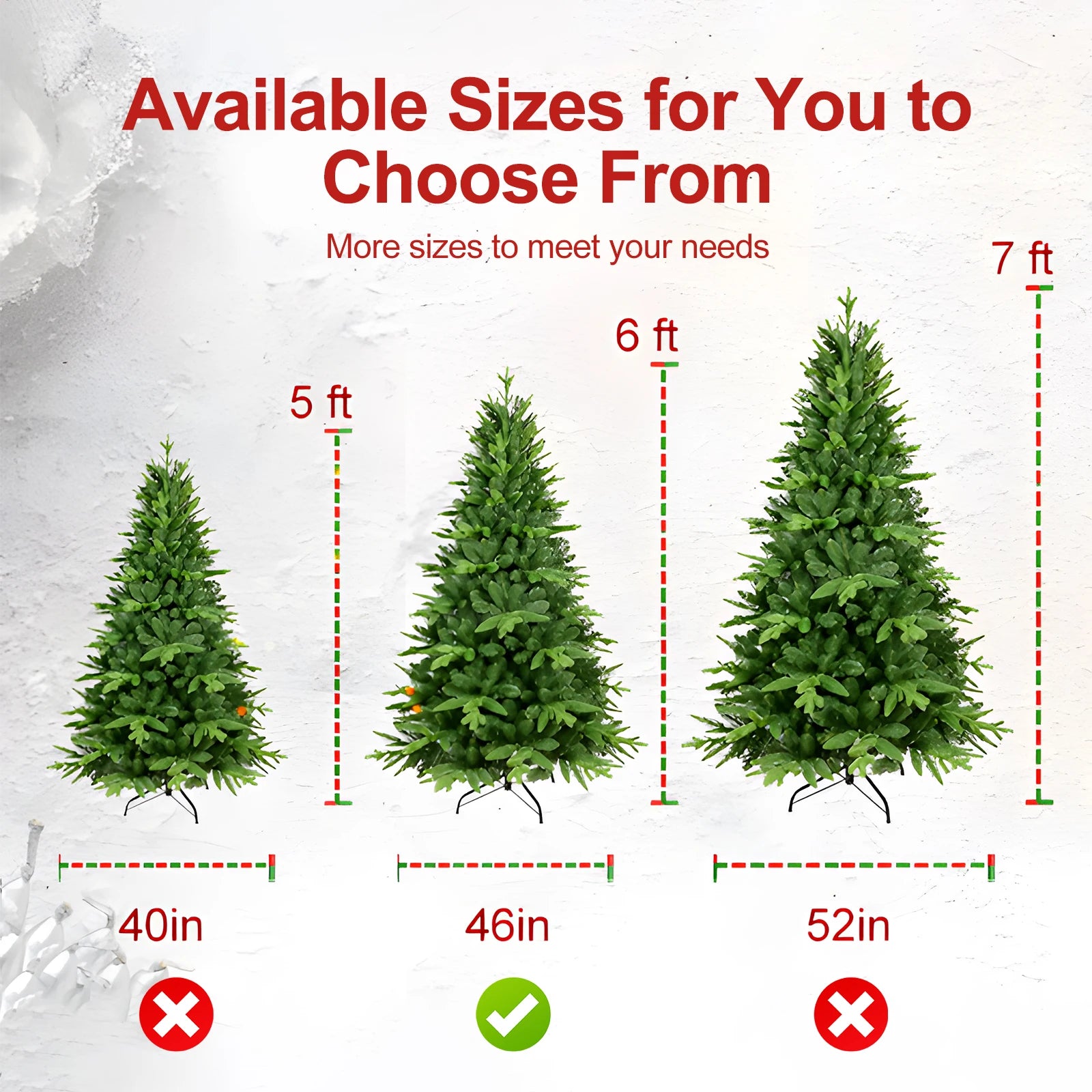 5ft / 6ft / 7ft Pre-lit Artificial Christmas Tree Automatic Open PE/PVC Mixed Flocking Xmas Tree LEDS Lights Xmas Ornaments by Anti Spier