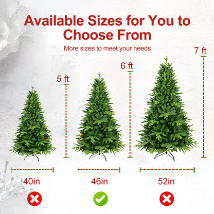 5ft / 6ft / 7ft Pre-lit Artificial Christmas Tree Automatic Open PE/PVC Mixed Flocking Xmas Tree LEDS Lights Xmas Ornaments by Anti Spier