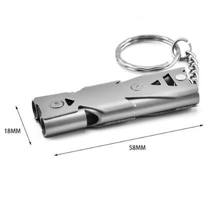 1Pcs Double Pipe Whistle Pendant Keychain High Decibel Portable Outdoor Survival Emergency Camping Tool Multifunction Whistle by Anti Spier