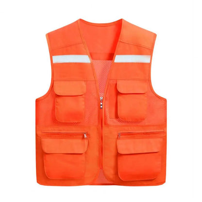 Stylish Vest Coat Breathable Cargo Vest Mesh Stitching Reflective Night Safety Waistcoat Safe by Anti Spier