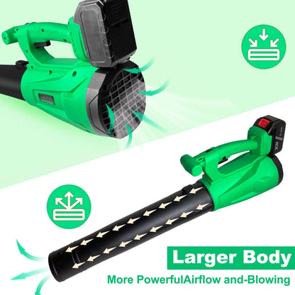Tegatok Cordless Electric Leaf Blower 450CFM 125MPH Air Blower Snow Blower Dust Sweeper Garden Tools 20V Battery by Anti Spier